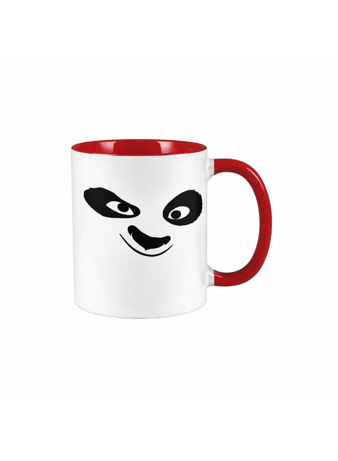 كوب قهوة سيراميك بتصميم باندا ميركينج - لون أحمر ثنائي (11 أونصة)